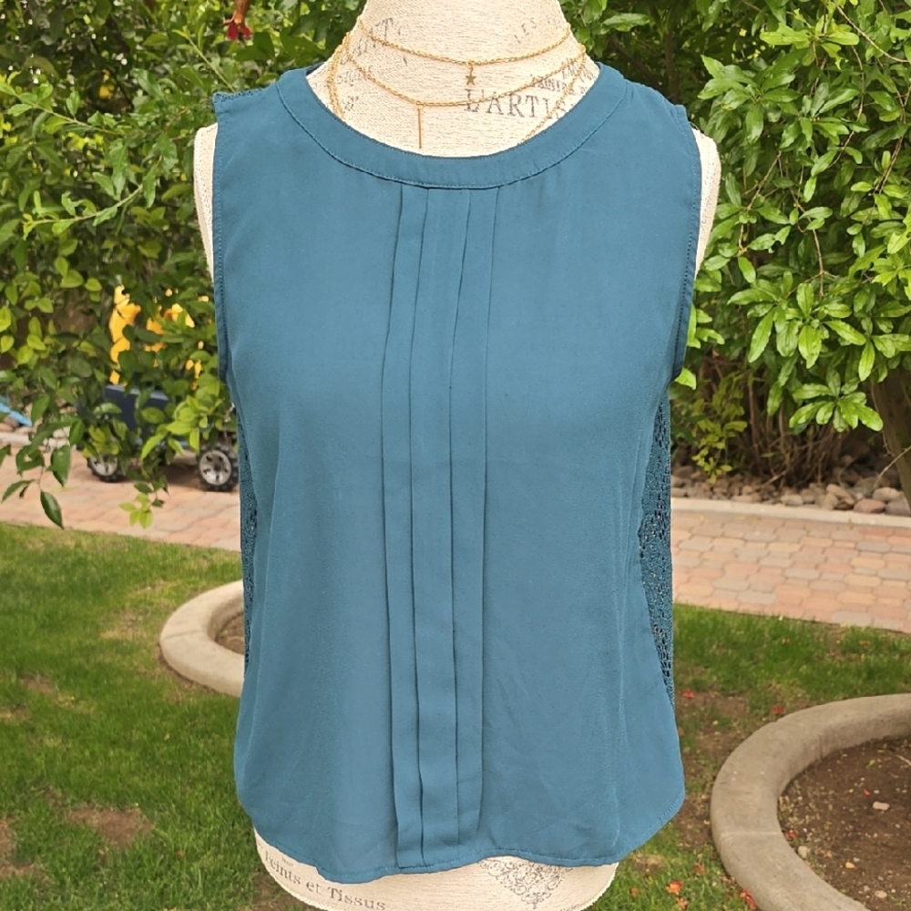 Forever 21 Green Pleated Blouse